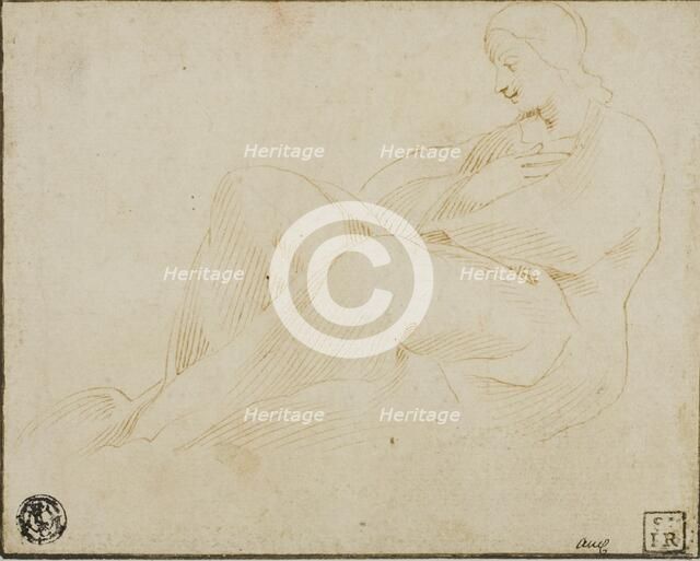 Seated Draped Woman in Profile, n.d. Creator: Unknown.