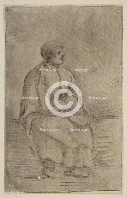 Seated Ecclesiastic, ca. 1662. Creator: Stefano della Bella.