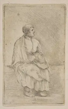 Seated Ecclesiastic, ca. 1662. Creator: Stefano della Bella