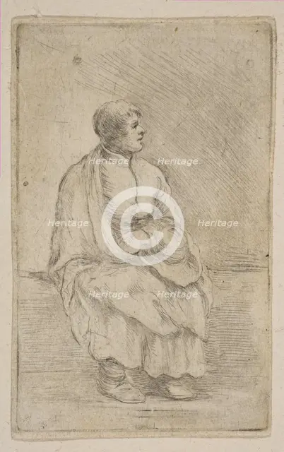 Seated Ecclesiastic, ca. 1662. Creator: Stefano della Bella.
