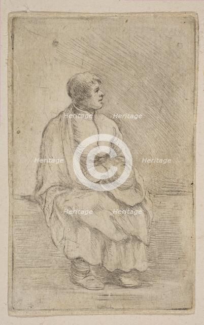 Seated Ecclesiastic, ca. 1662. Creator: Stefano della Bella.