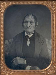 Seated Elderly Man with Arms Crossed, 1850s. Creator: Unknown