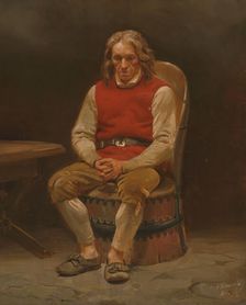 Seated Farmer, Study for Haugianerne, 1846. Creator: Adolph Tidemand