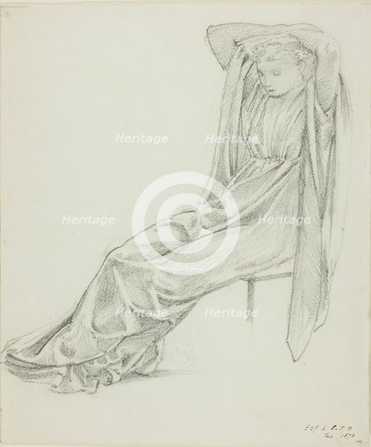 Seated Female Figure, 1873. Creator: Sir Edward Coley Burne-Jones.