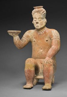 Seated Female Figure Holding a Bowl, A.D. 100/800. Creator: Unknown