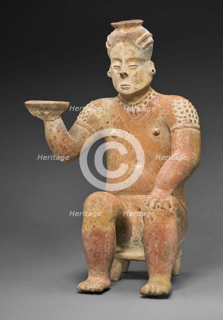 Seated Female Figure Holding a Bowl, A.D. 100/800. Creator: Unknown.