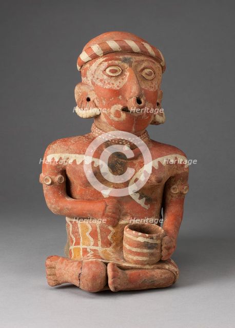 Seated Female Figure Holding a Bowl on Her Lap, 100 B.C./A.D. 300. Creator: Unknown.