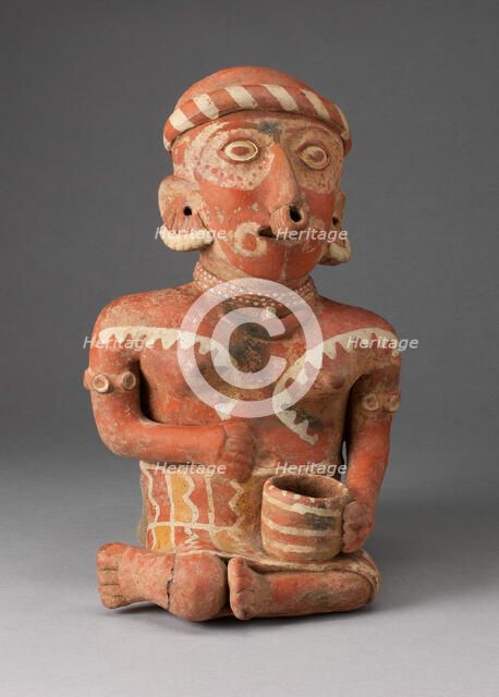 Seated Female Figure Holding a Bowl on Her Lap, 100 B.C./A.D. 300. Creator: Unknown.