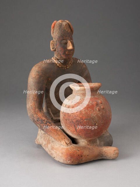 Seated Female Figure Holding a Vessel, A.D. 100/400. Creator: Unknown.