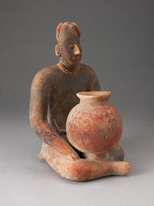 Seated Female Figure Holding a Vessel, A.D. 100/400. Creator: Unknown