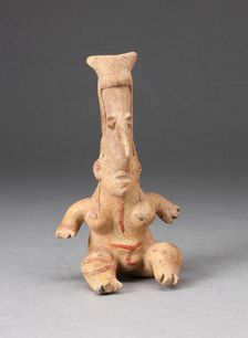 Seated Female Figurine with Elongated Head, 300 B.C./A.D. 300. Creator: Unknown