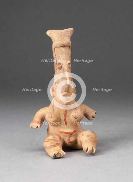 Seated Female Figurine with Elongated Head, 300 B.C./A.D. 300. Creator: Unknown.