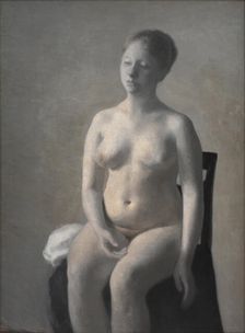 Seated Female Nude , 1889. Creator: Hammershøi, Vilhelm (1864-1916)