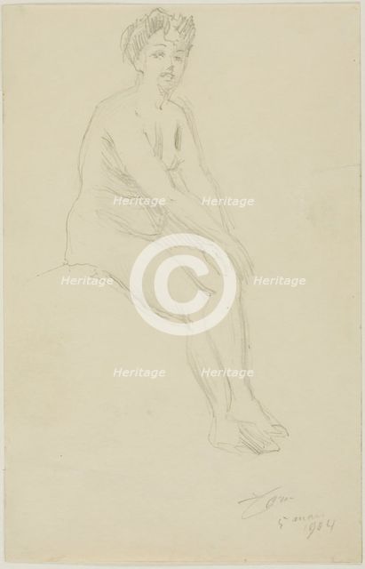 Seated Female Nude, 1904. Creator: Anders Leonard Zorn.