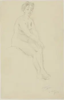 Seated Female Nude, 1904. Creator: Anders Leonard Zorn