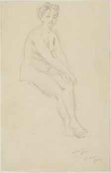 Seated Female Nude, 1904. Creator: Anders Leonard Zorn