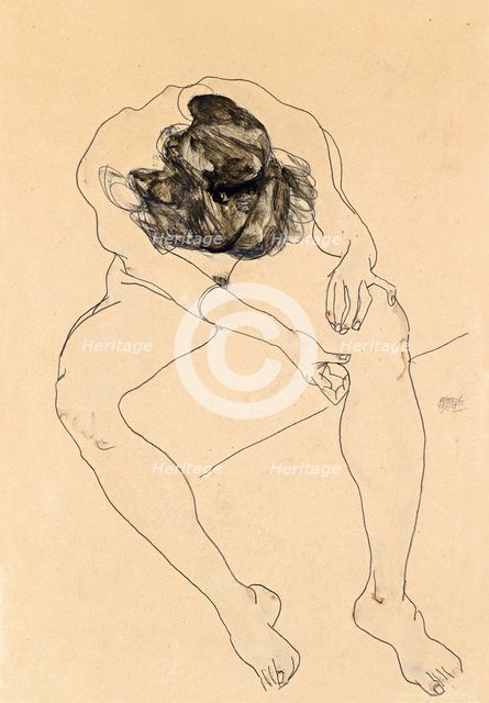 Seated female nude, 1912. Artist: Schiele, Egon (1890–1918)