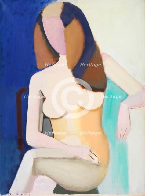 Seated Female Nude, 1950. Creator: Vilhelm Lundstrom.