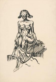 Seated Female Nude, around 1940. Creator: Arnold Peter Weisz-Kubincan