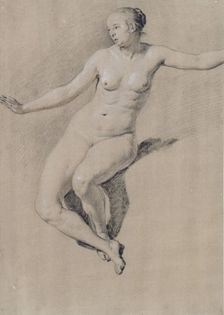 Seated female nude. Artist: Velde, Adriaen, van de (1636-1672)