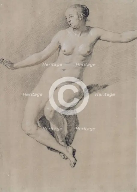 Seated female nude. Artist: Velde, Adriaen, van de (1636-1672)