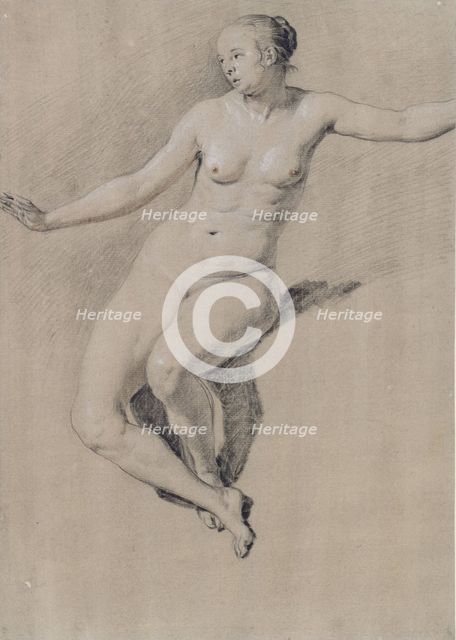 Seated female nude. Artist: Velde, Adriaen, van de (1636-1672)