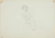 Seated Female Nude, c. 1873-77. Creator: Sir Edward Coley Burne-Jones