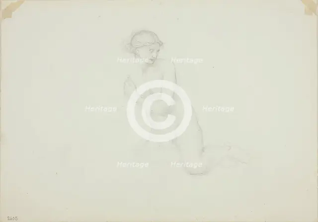 Seated Female Nude, c. 1873-77. Creator: Sir Edward Coley Burne-Jones.