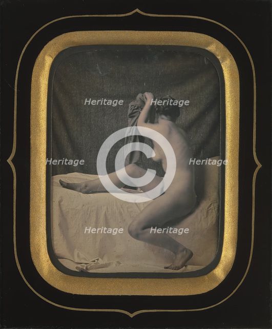 [Seated Female Nude], ca. 1850. Creator: Unknown.