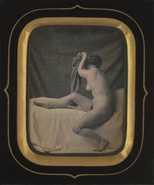 [Seated Female Nude], ca. 1850. Creator: Unknown