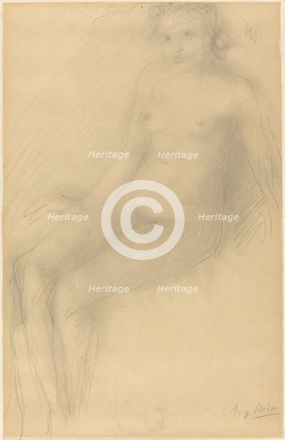 Seated Female Nude. Creator: Auguste Rodin.