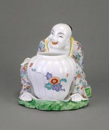 Seated Figure and Potpourri Vase, Chantilly, c. 1740. Creator: Chantilly Porcelain Manufactory