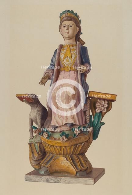 Seated Figure: "Liberty", c. 1938. Creator: Elizabeth Moutal.