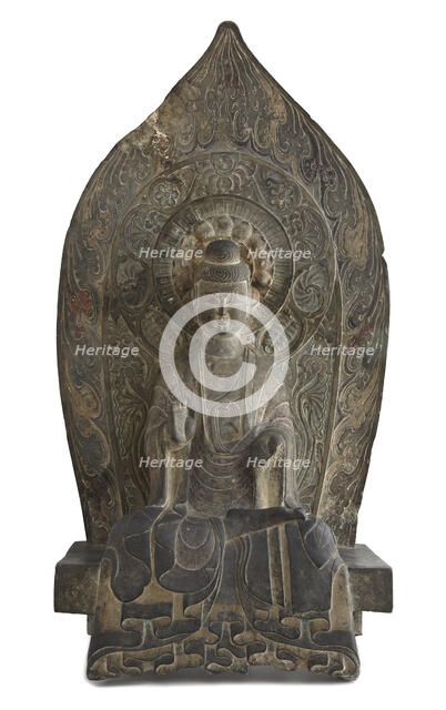 Seated figure of the Buddha Sakyamuni in high relief, Period of Division, 534-550. Creator: Unknown.