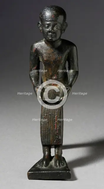 Seated Figure of the God Imhotep Holding a Scroll, 712-332 B.C. or later. Creator: Unknown.