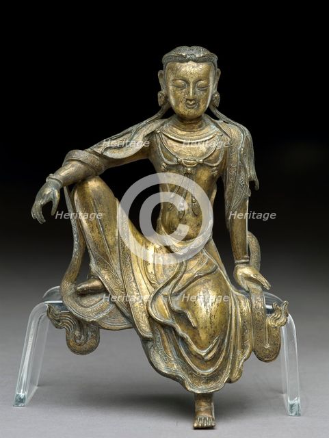 Seated figure of a bodhisattva, late 12th century-early 13th century.  Artist: Unknown.