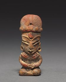 Seated Figurine, 400-100 BC. Creator: Unknown