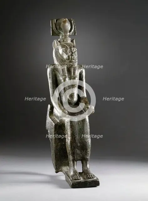 Seated Figurine of Goddess Wadjet, 26th Dynasty (664-525 BCE). Creator: Unknown.