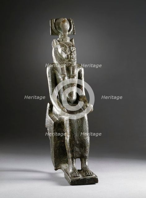 Seated Figurine of Goddess Wadjet, 26th Dynasty (664-525 BCE). Creator: Unknown.