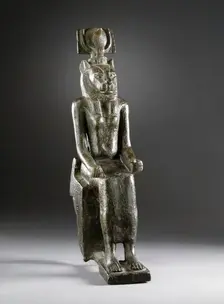 Seated Figurine of Goddess Wadjet, 26th Dynasty (664-525 BCE). Creator: Unknown