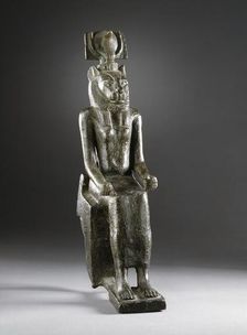 Seated Figurine of Goddess Wadjet, 26th Dynasty (664-525 BCE). Creator: Unknown
