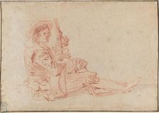 Seated Guitarist [recto]. Creator: Jean-Antoine Watteau