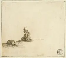 Seated Gypsy Mother and Child, with Dog, n.d. Creator: Stefano della Bella