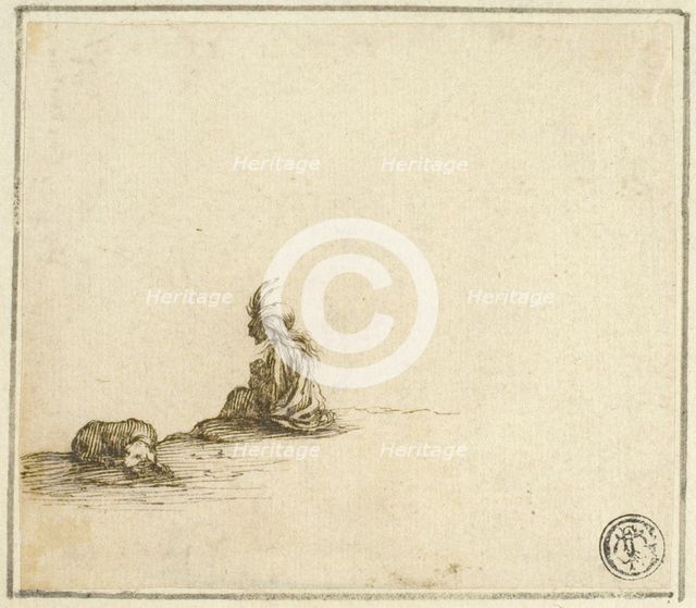 Seated Gypsy Mother and Child, with Dog, n.d. Creator: Stefano della Bella.
