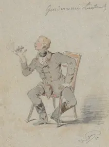 Seated Gendarmerie Lieutenant, 1854. Creator: Friedrich Carl von Scheidlin