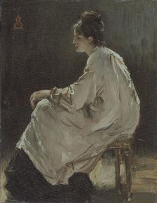 Seated girl 1843-1906. Artist: Alfred Stevens