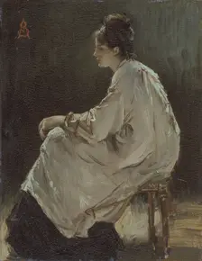 Seated girl 1843-1906. Creator: Alfred Stevens