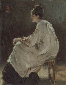 Seated girl 1843-1906. Creator: Alfred Stevens