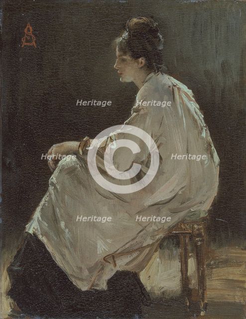 'Seated girl', 1843-1906. Creator: Alfred Stevens.