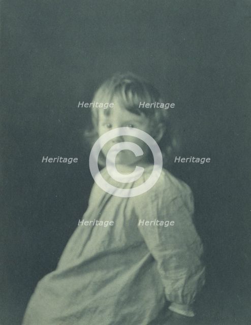 Seated girl with body facing left looking at the camera, c1900. Creator: Myra Albert Wiggins.